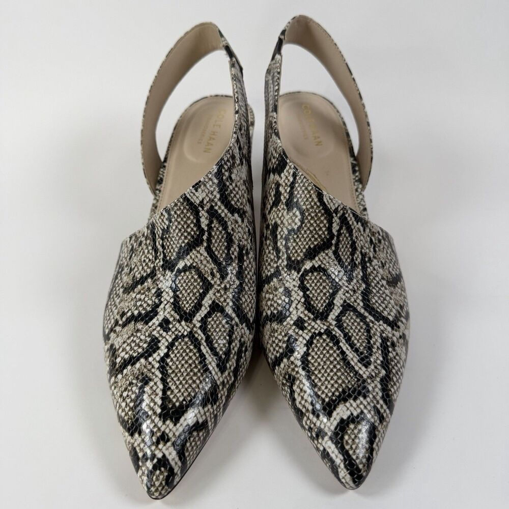 Cole Haan Grand Series Pumps Womens Phyton Slingback Embossed Leather Snake 10B